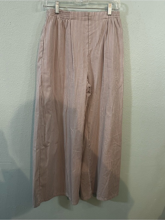 LESET Pants - LESET White & Black Pinstripe Wide Leg Pull-On Pants Size S Made in USA